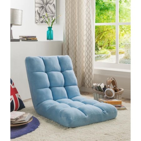 POSH LIVING Microplush Modern Armless Quilted Recliner Chair with foam filling and steel tube frame - Blue PO380860